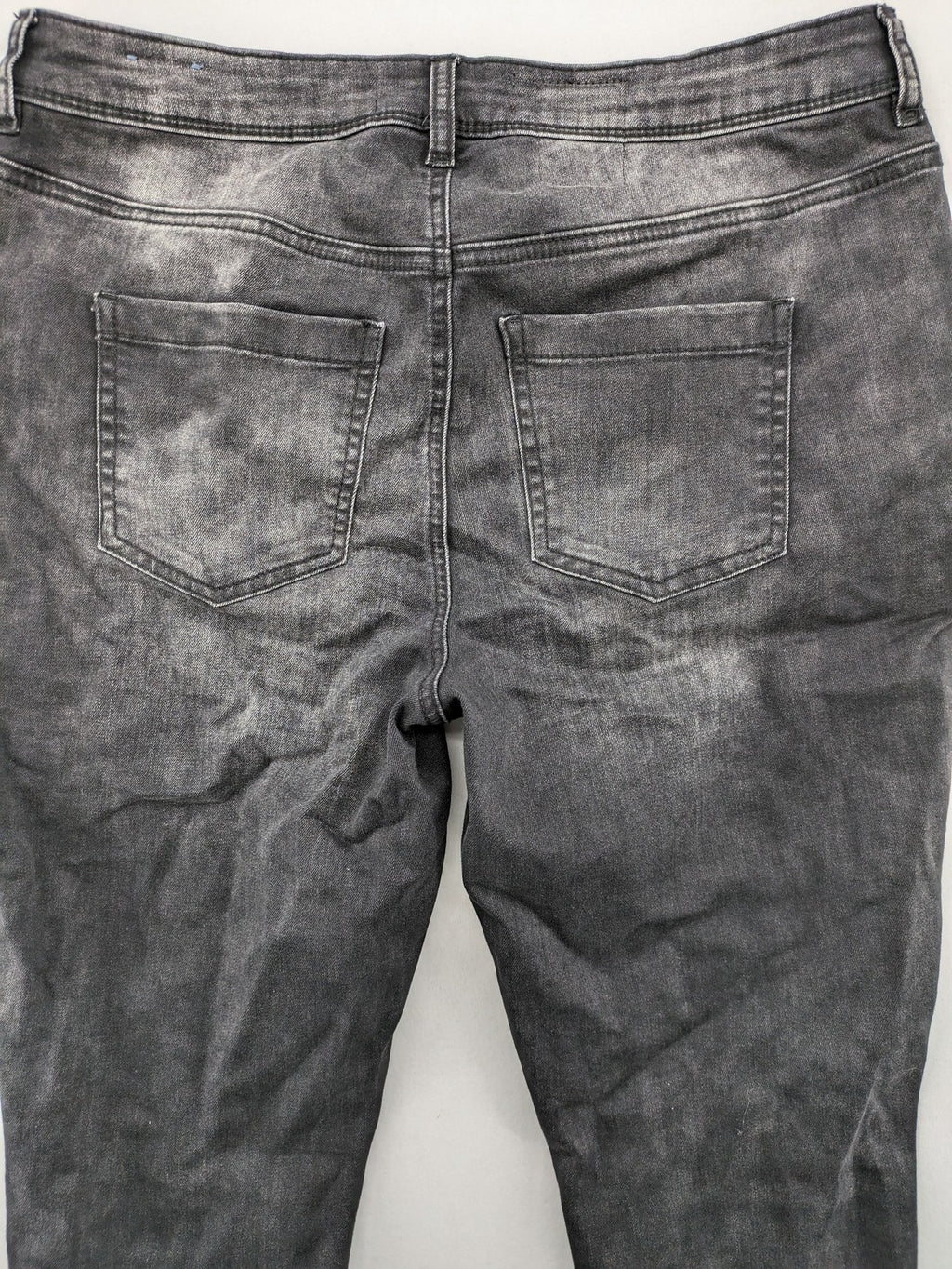 Street One black straight jeans faded wash 5-pocket style with stretch denim.