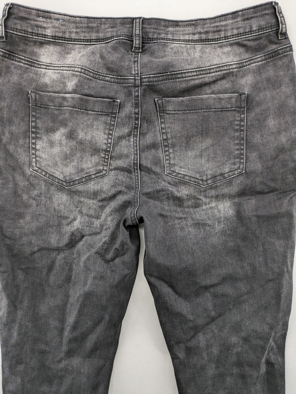 Street One black straight jeans faded wash 5-pocket style with stretch denim.