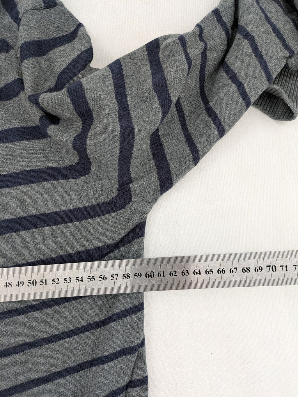 Angelo Litrico grey and navy striped turtle neck jumper with stylish shawl collar.