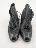 Baumwolle black ankle boots genuine leather crocodile pattern lace-up design
