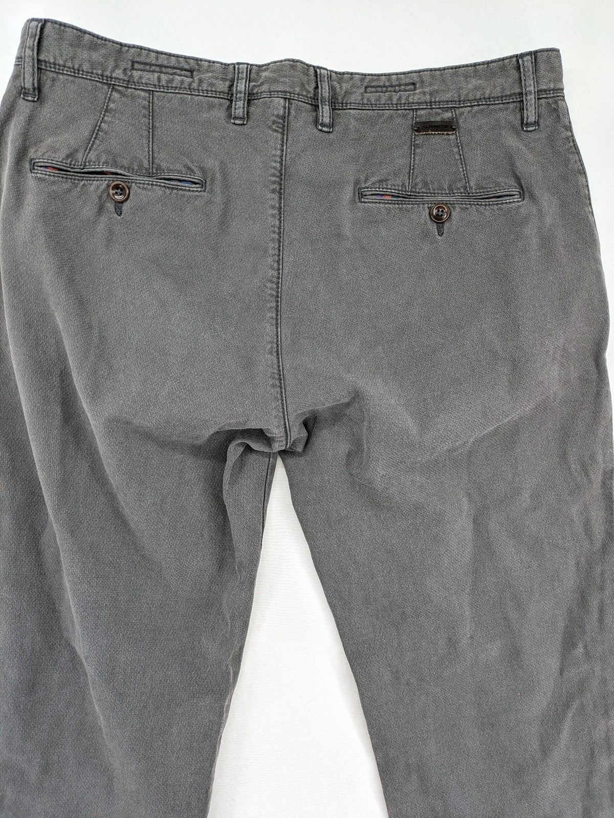 ALBERTO pink pants slim fit stretch cotton with colorful inner waistband detail