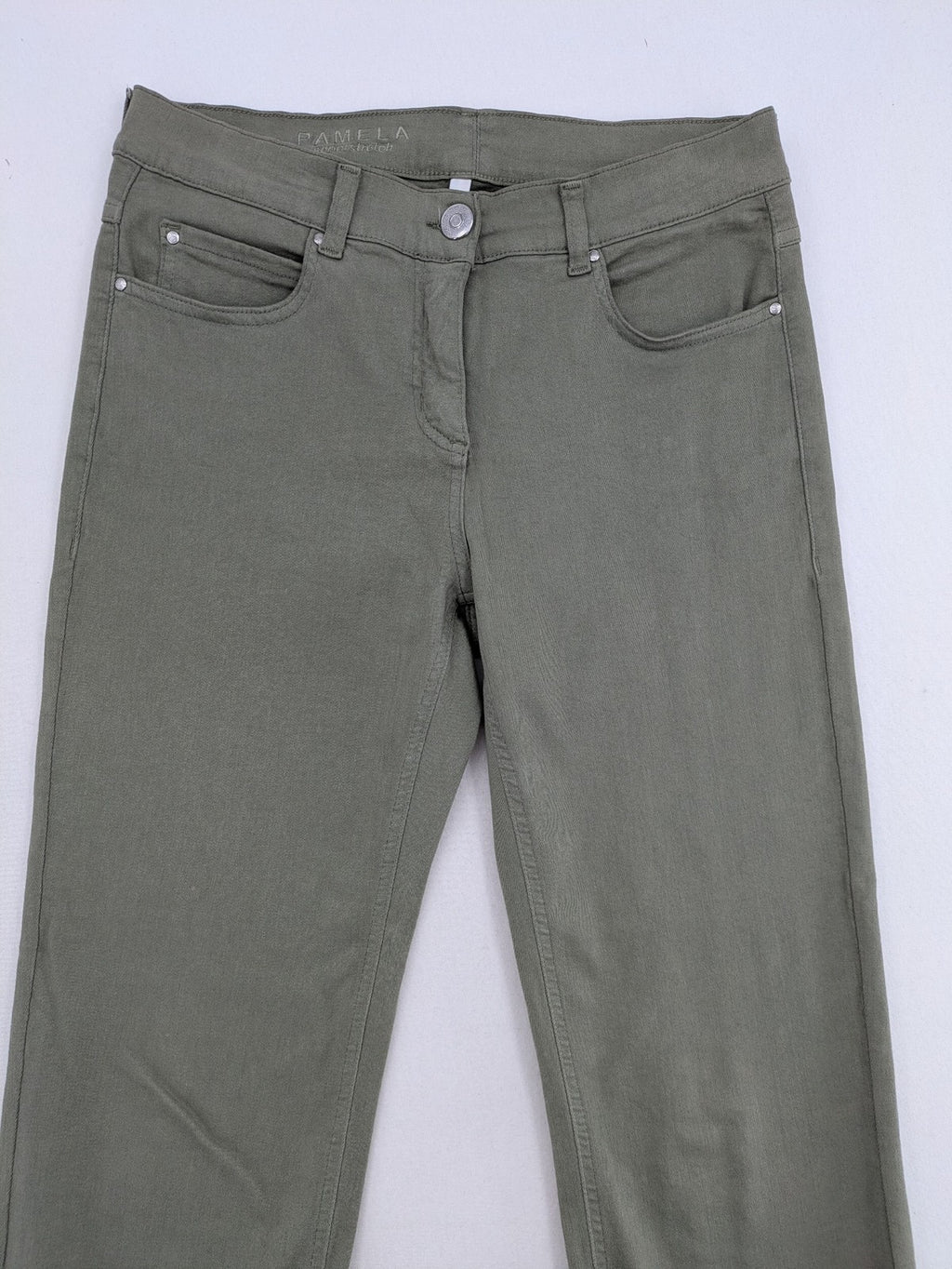 Pamela green pants classic five-pocket design superstretch cotton blend