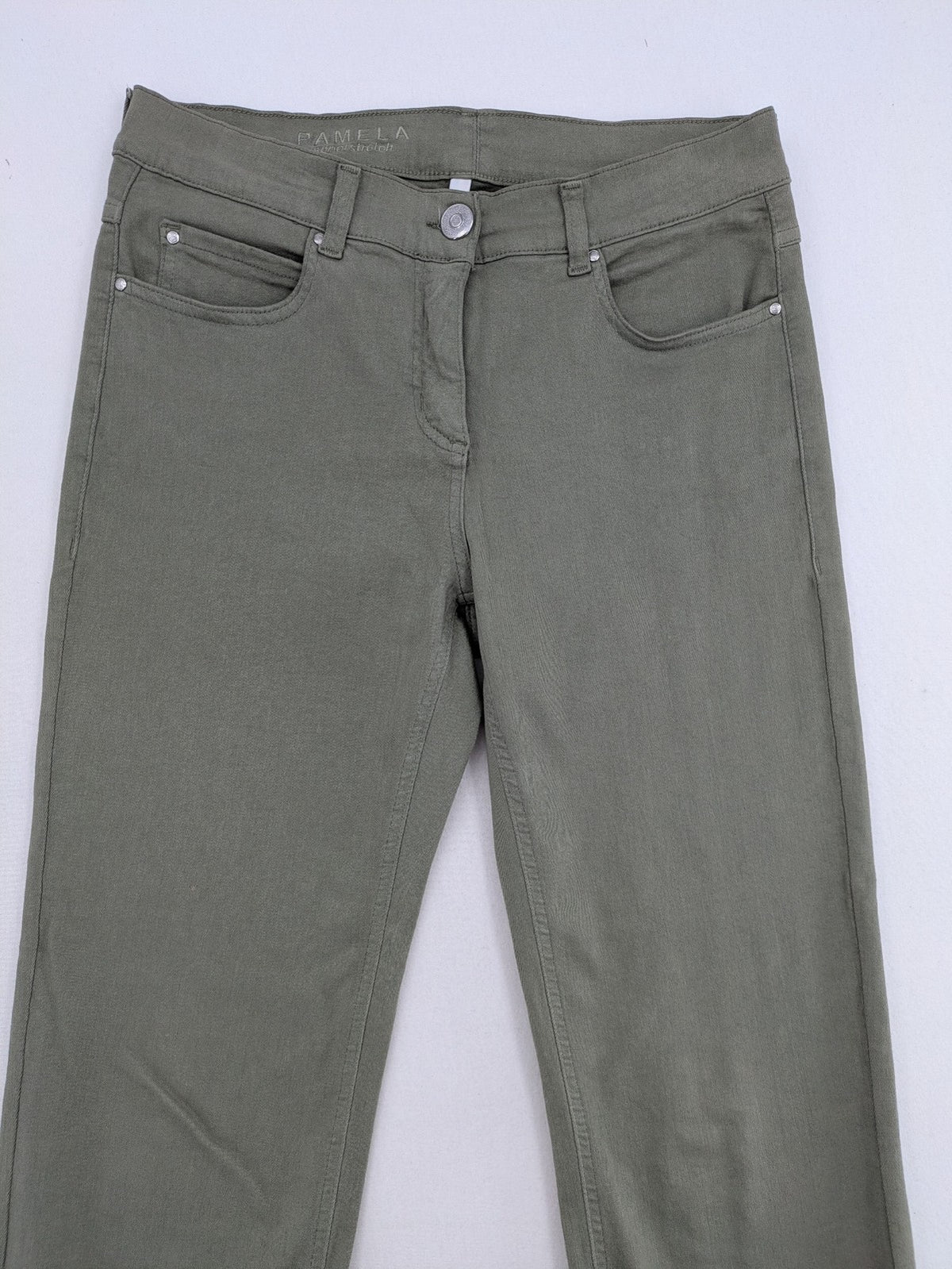 Pamela green pants classic five-pocket design superstretch cotton blend