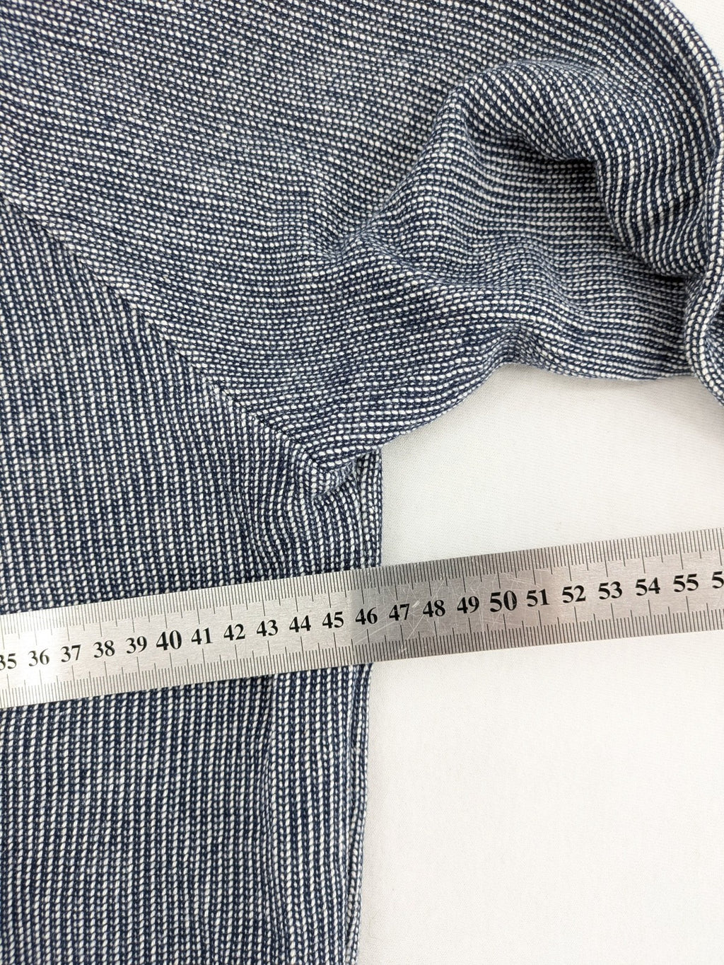 Zara Man multi striped turtle neck jumper with dark blue knit collar and wooden toggle.