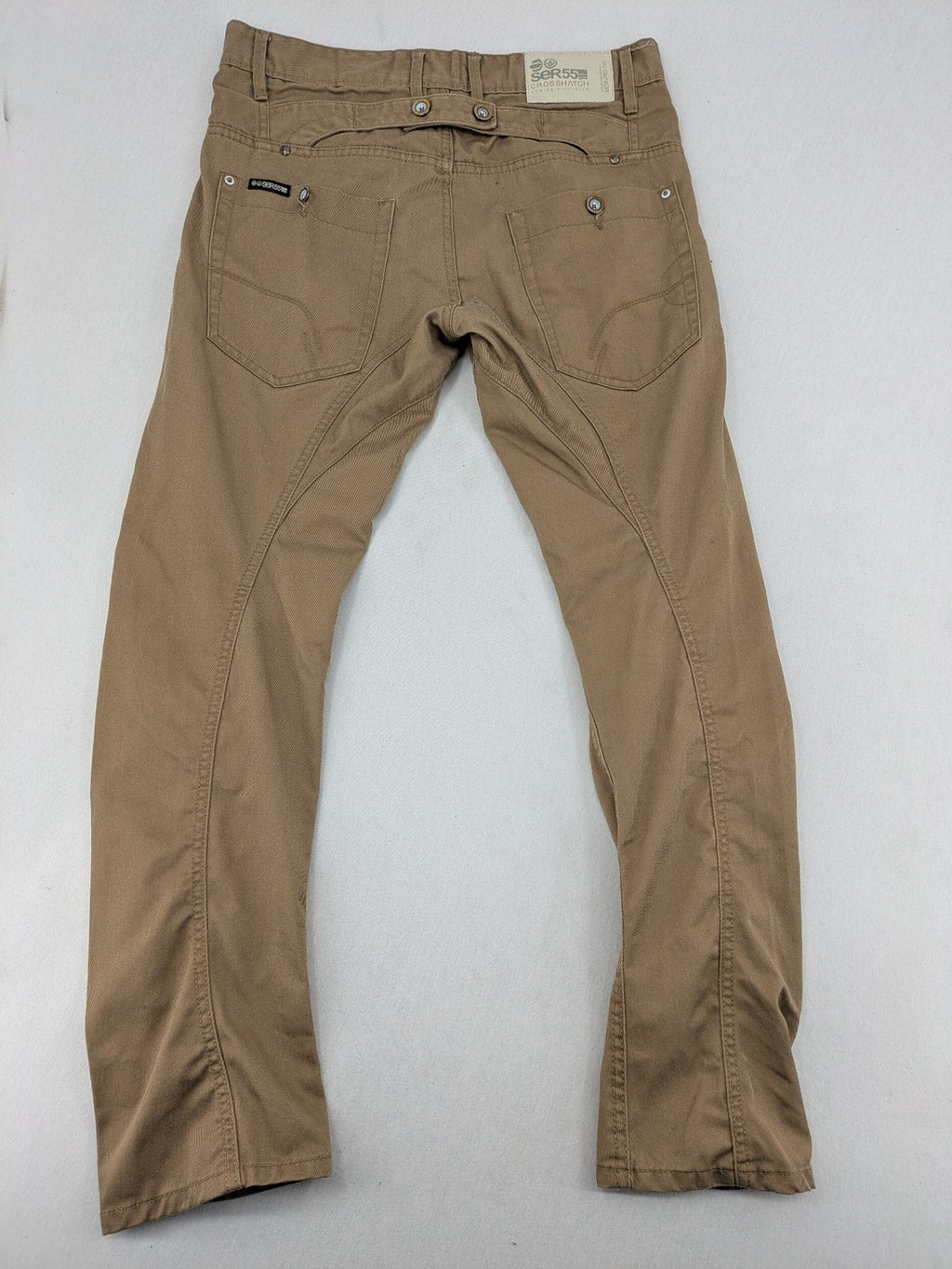 Crosshatch grey cargo pants with multiple pockets and durable cotton-polyester blend.