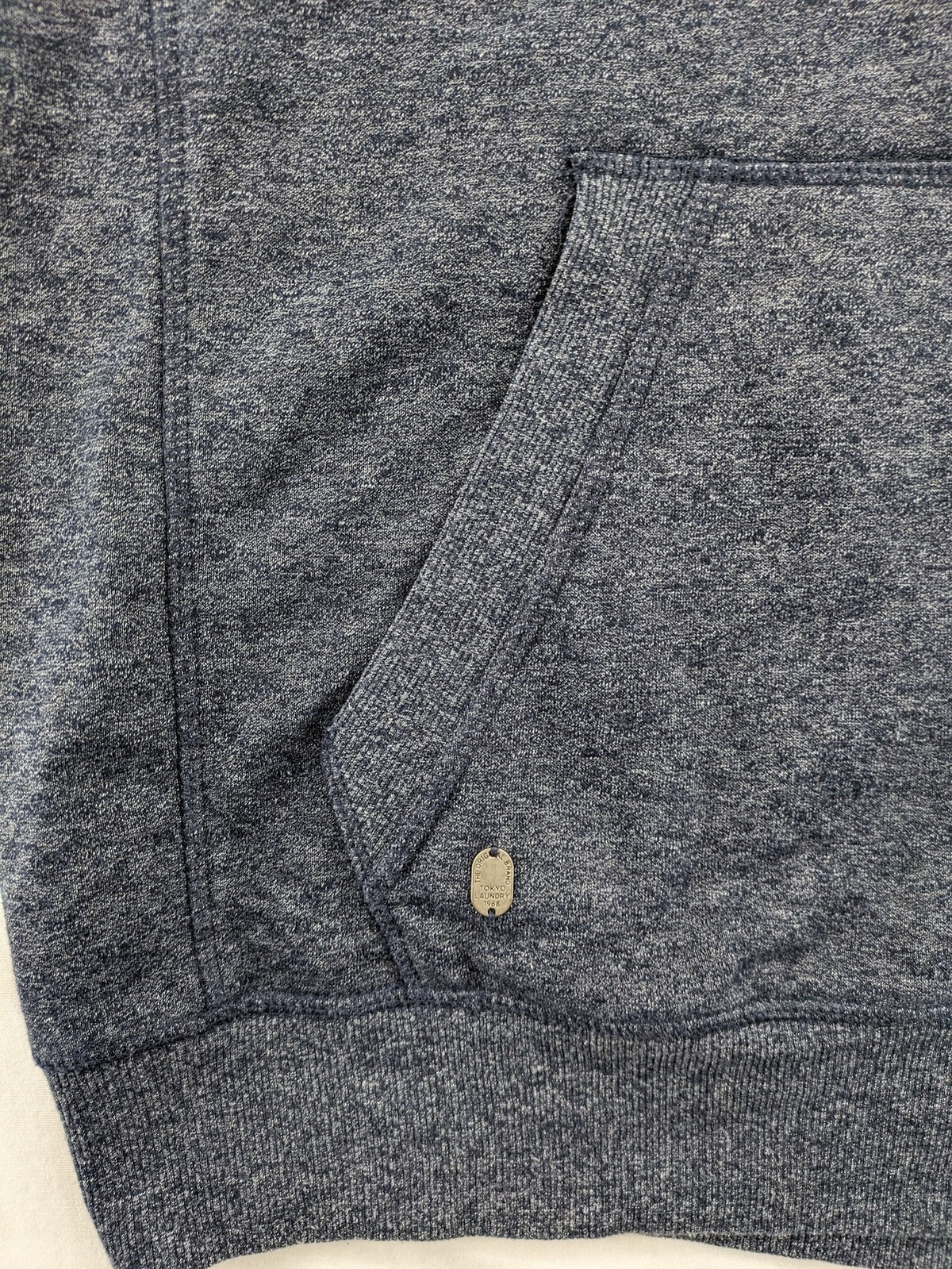 Tokyo Laundry orange zip-through hoodie with vintage graphic print and contrasting hood lining.