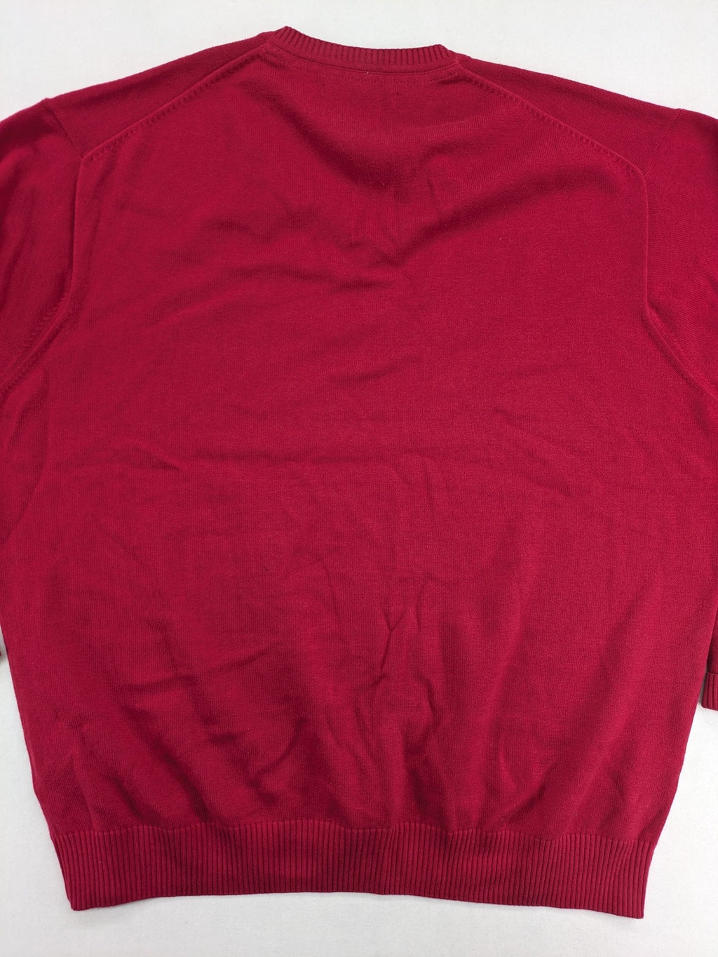 McNeal red turtle neck jumper V-neck design with ribbed cuffs and hem.