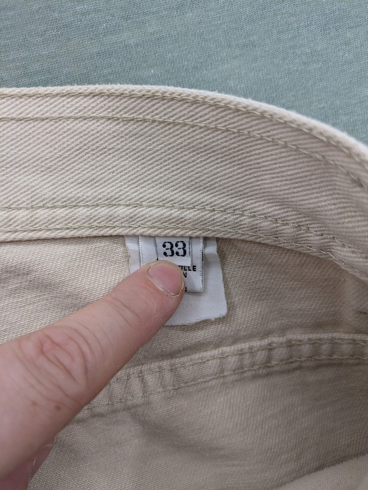Emme beige jeans shorts size 33 classic 5-pocket design made in Italy cotton.