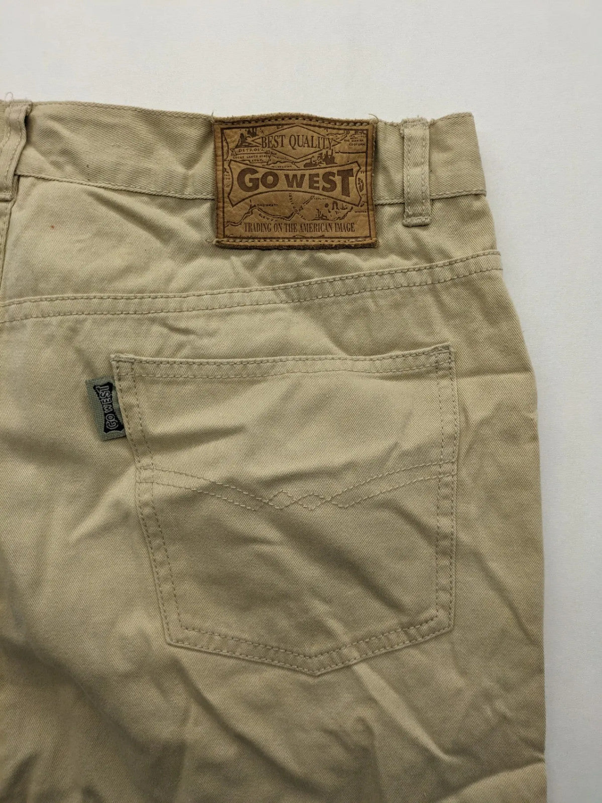 Go West beige straight jeans 5-pocket style durable cotton material