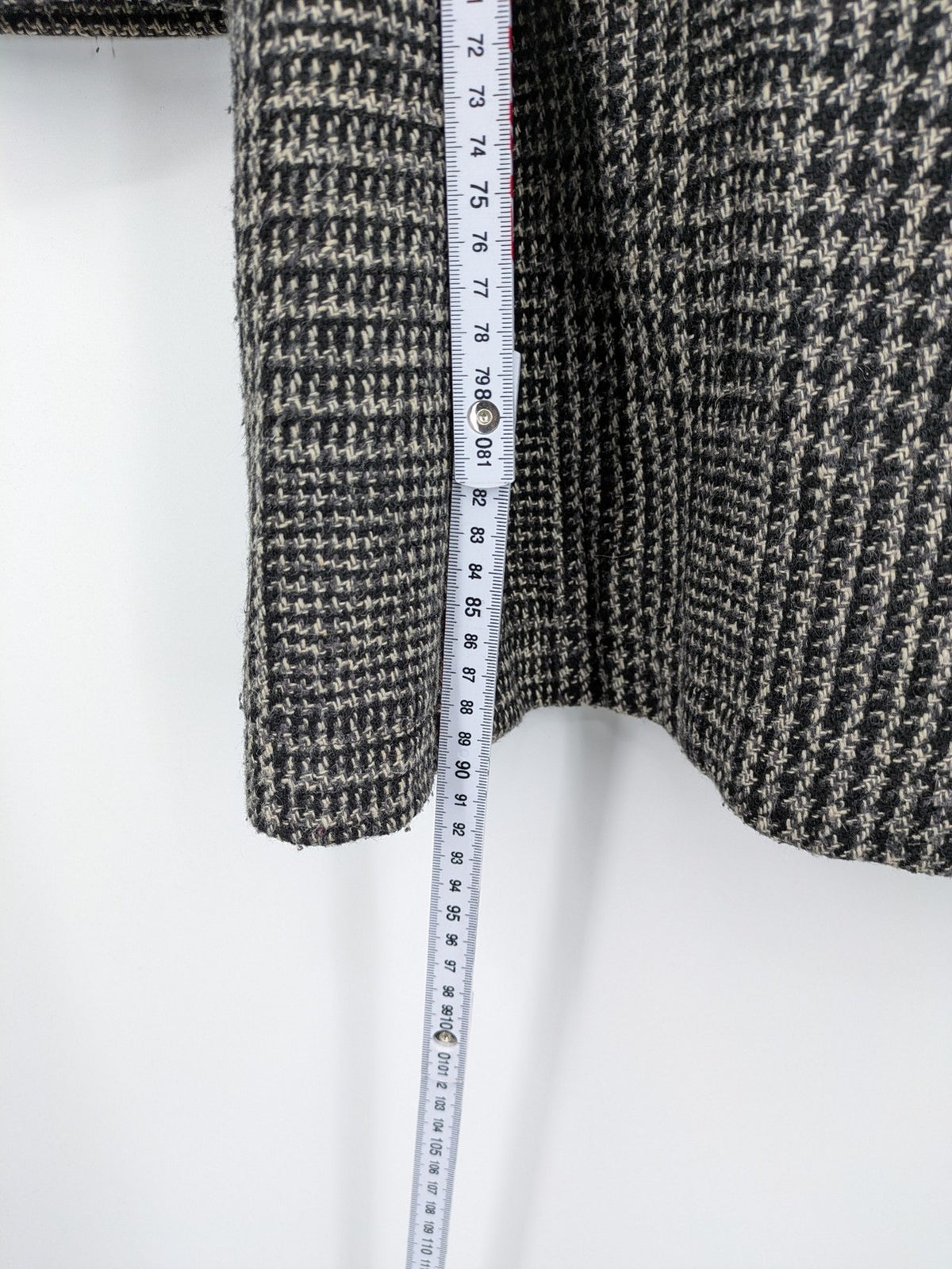 Xanaka beige trench coat houndstooth pattern wool blend with matching belt.