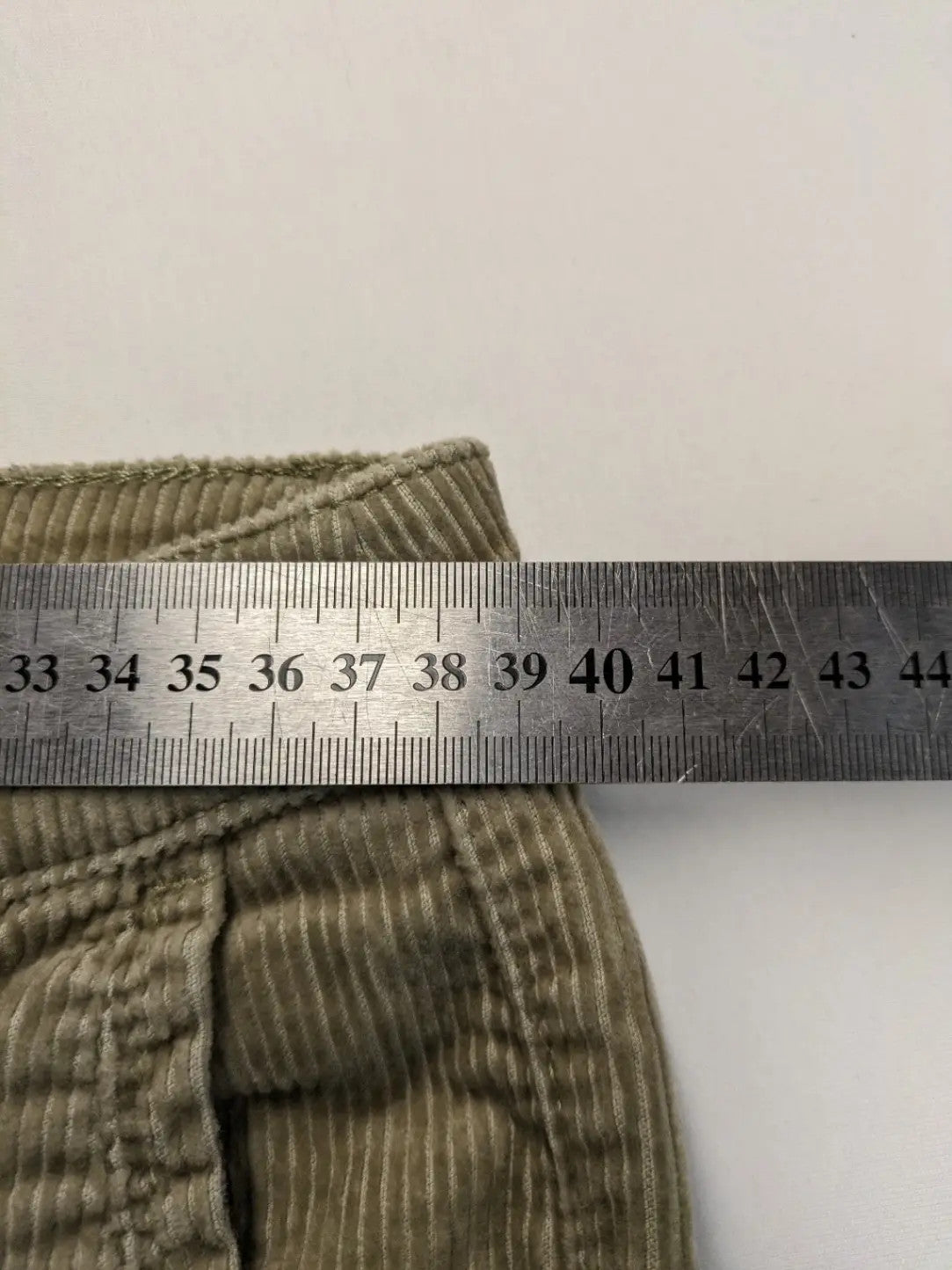 Esprit khaki pants with classic button fly, straight leg, and front pockets.