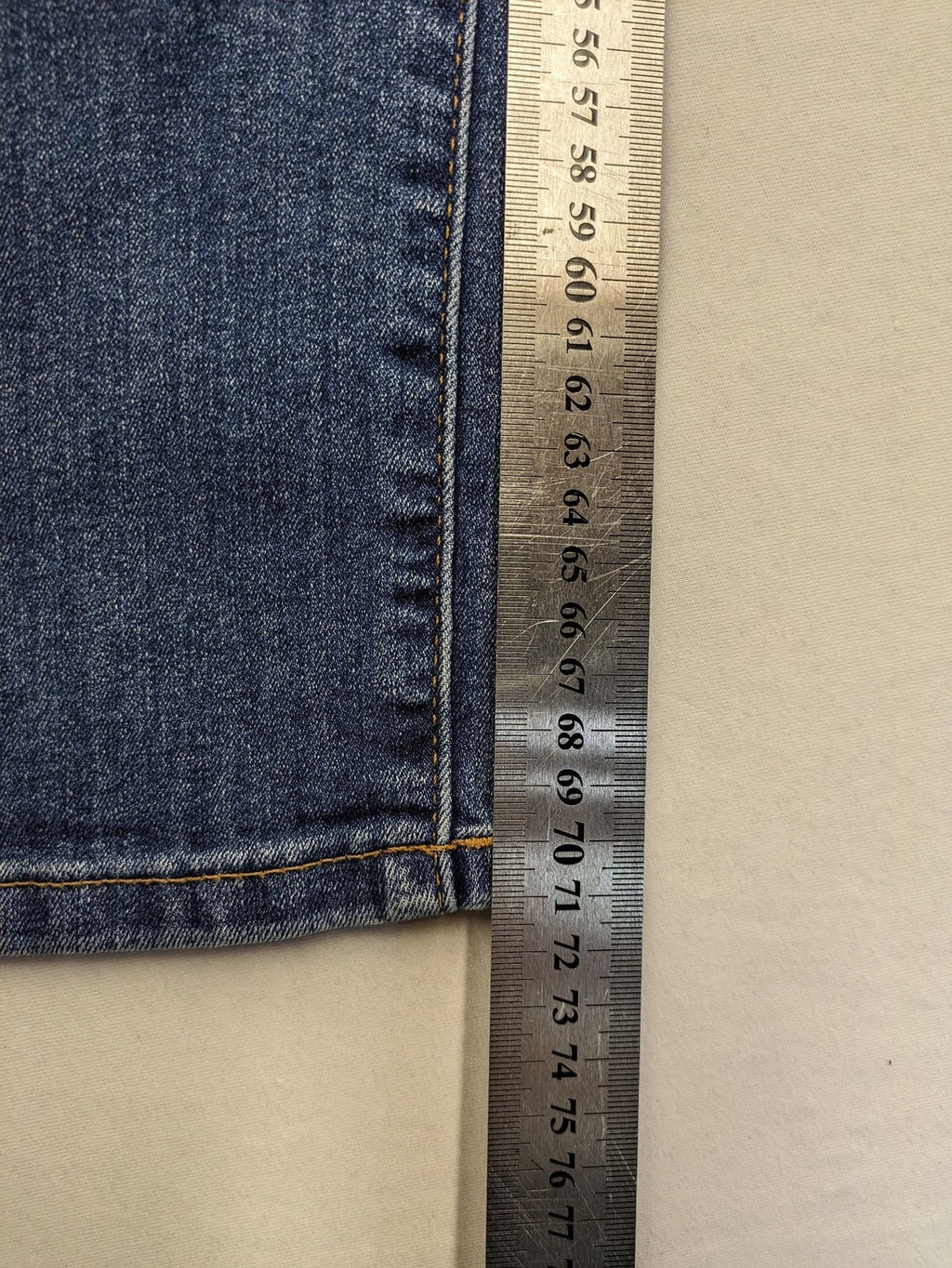 C&A blue high slim straight jeans with high waist, classic 5-pocket design, stretch denim.