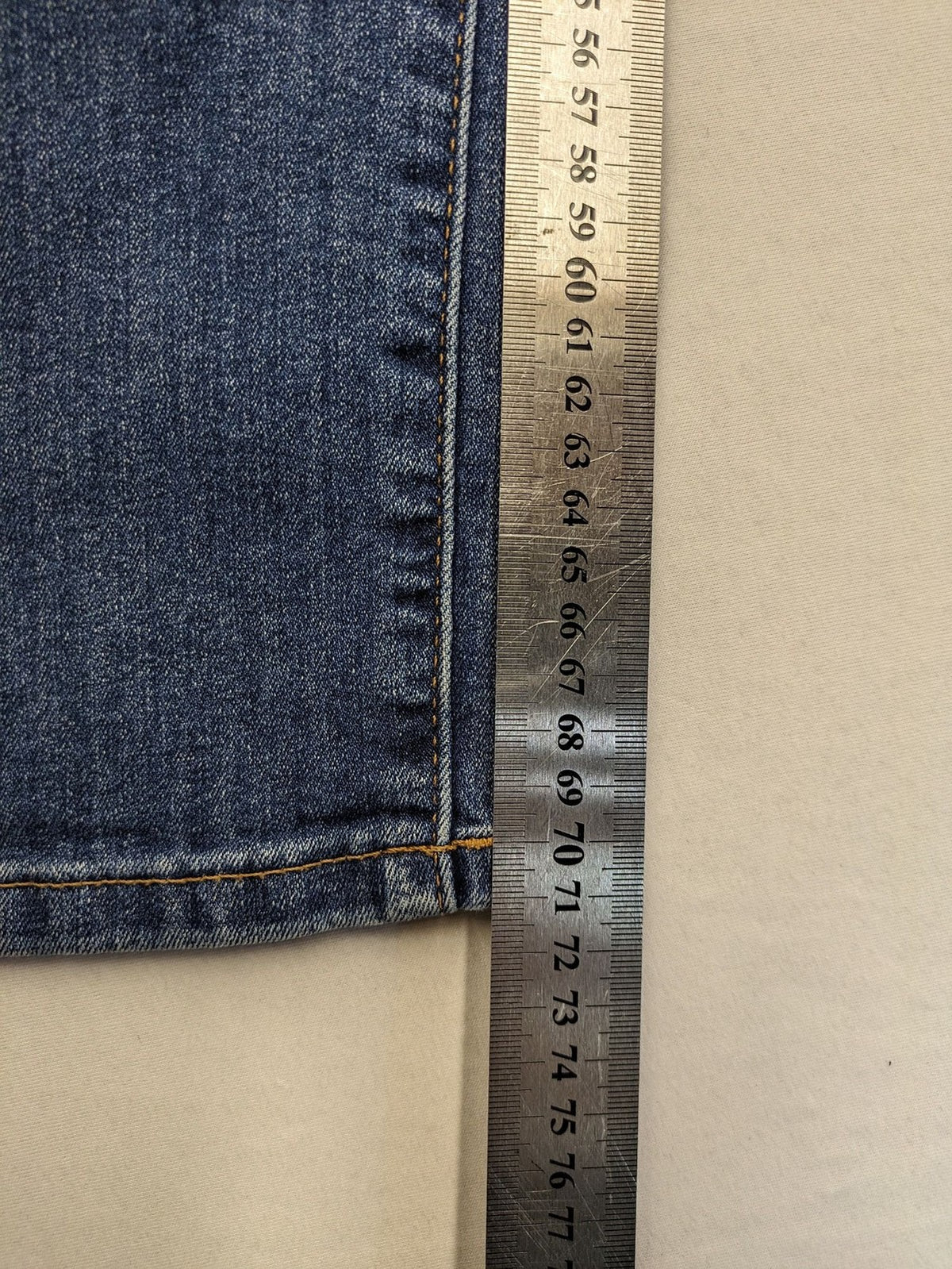 C&A blue high slim straight jeans with high waist, classic 5-pocket design, stretch denim.