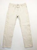 Circle Of Trust beige straight jeans with elastic waistband, drawstring, and classic 5-pocket design.