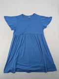 Infinity blue T-shirt dress A-line cut with playful flutter sleeves and soft stretch fabric.