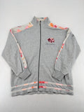 Stautz vintage jacket grey floral pattern with embroidered details and zip closure.