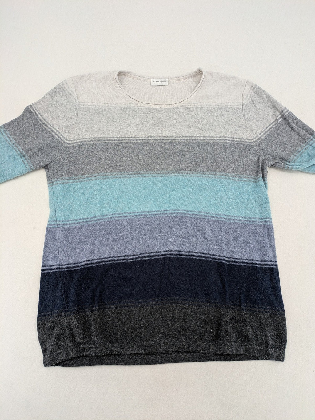 Gerry Weber turtle neck jumper multi-coloured striped pattern soft cashmere blend