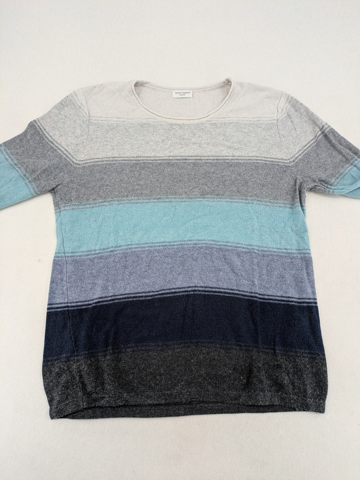 Gerry Weber turtle neck jumper multi-coloured striped pattern soft cashmere blend