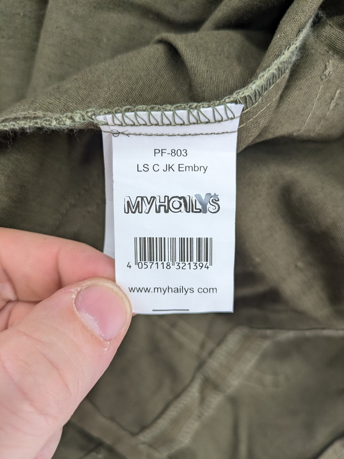 MyHailys green military jacket cotton with embroidered tiger and floral details.