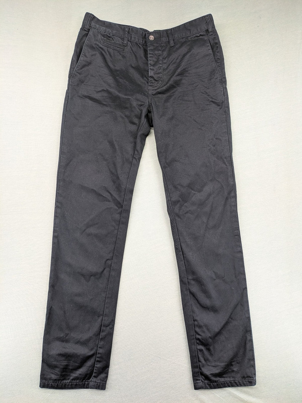 Sisley grey chino pants straight fit button fly classic style cotton material