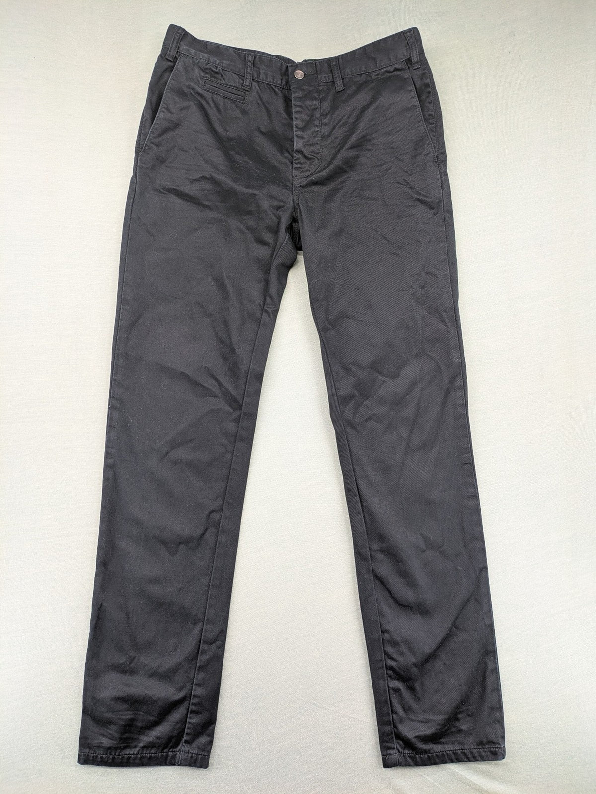 Sisley grey chino pants straight fit button fly classic style cotton material