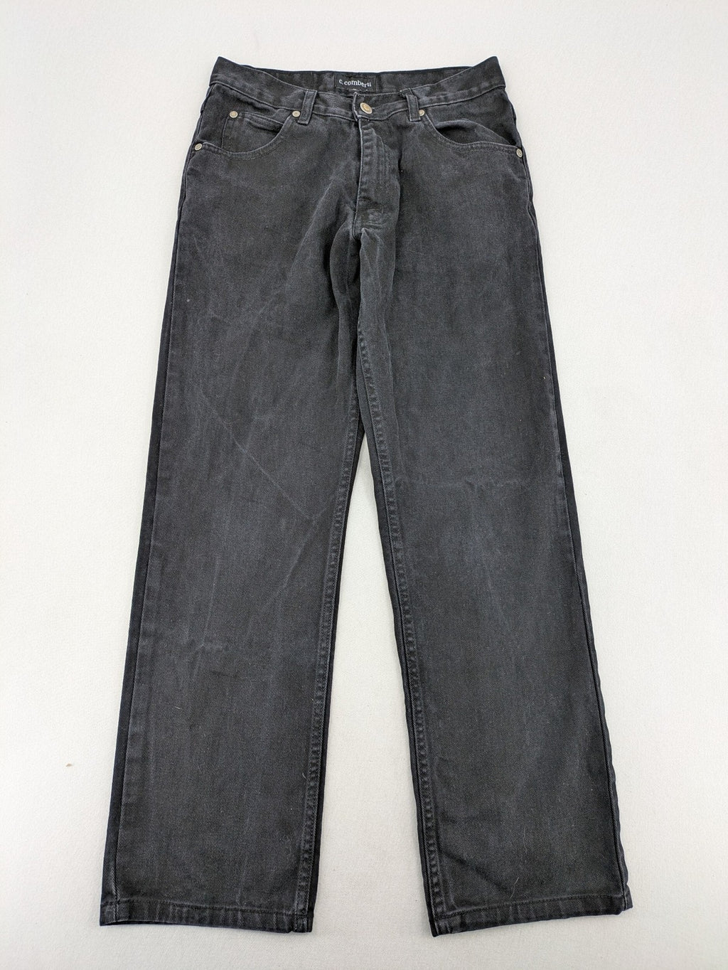 Baumwolle grey straight jeans 5-pocket style faded look robust cotton