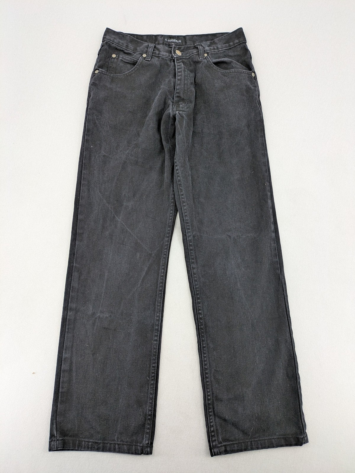 Baumwolle grey straight jeans 5-pocket style faded look robust cotton
