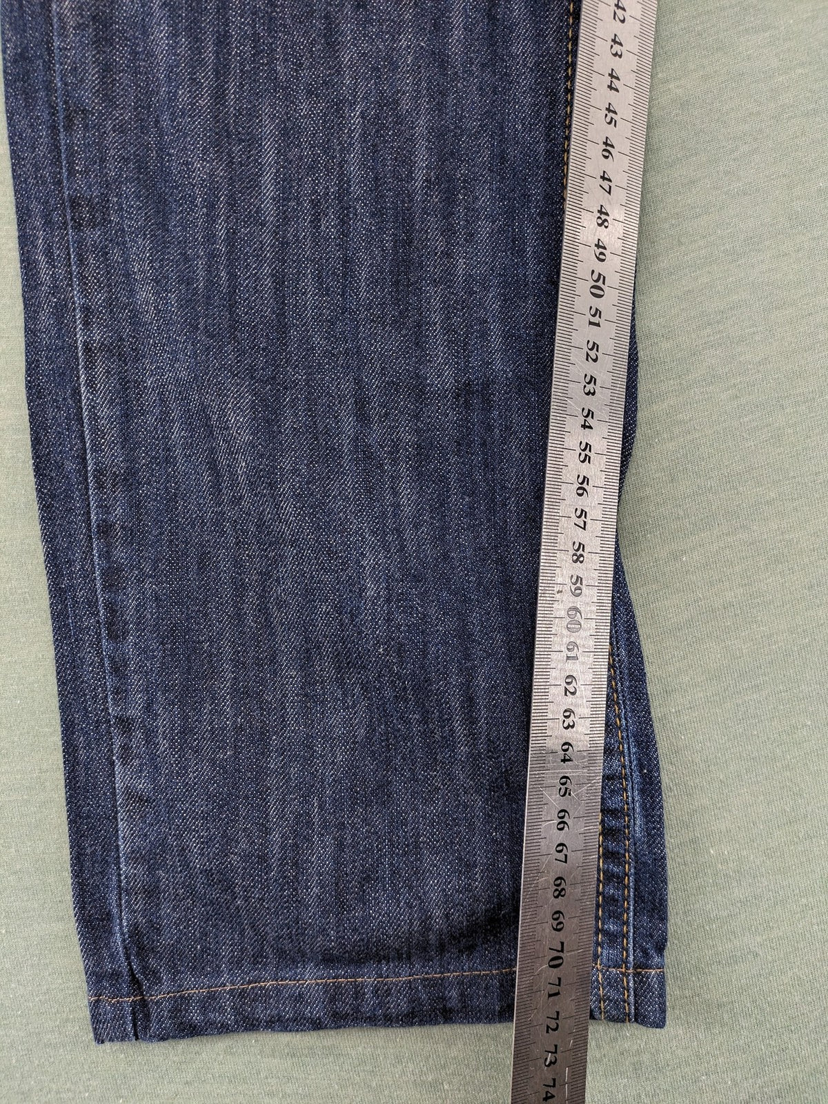 Kickers blue straight leg jeans with double button closure and 5-pocket design.