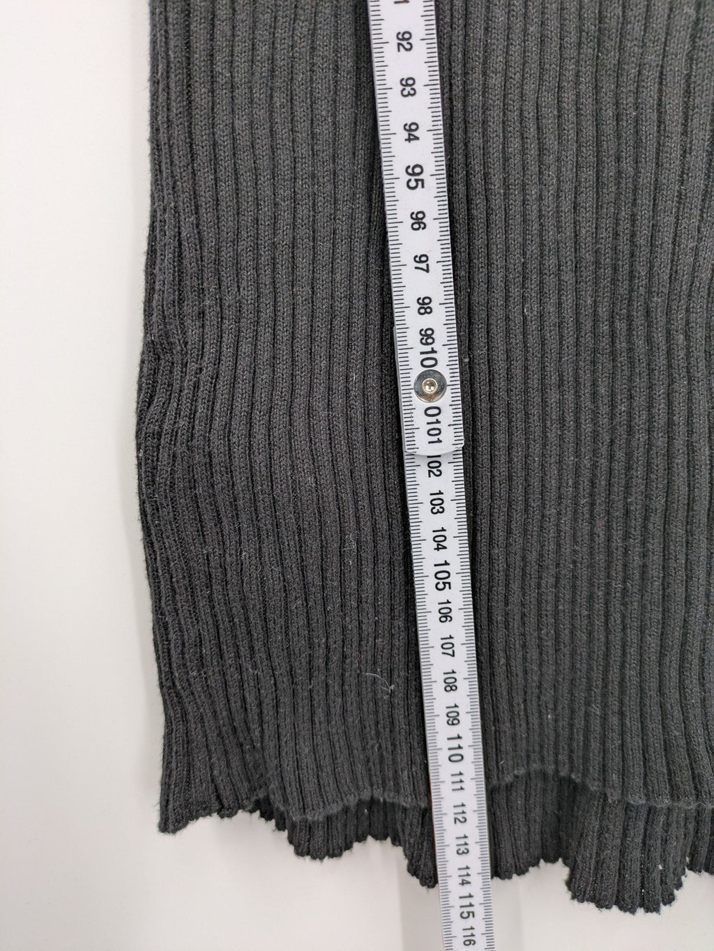 Atmosphere black bodycon midi dress with ribbed texture and long sleeves.