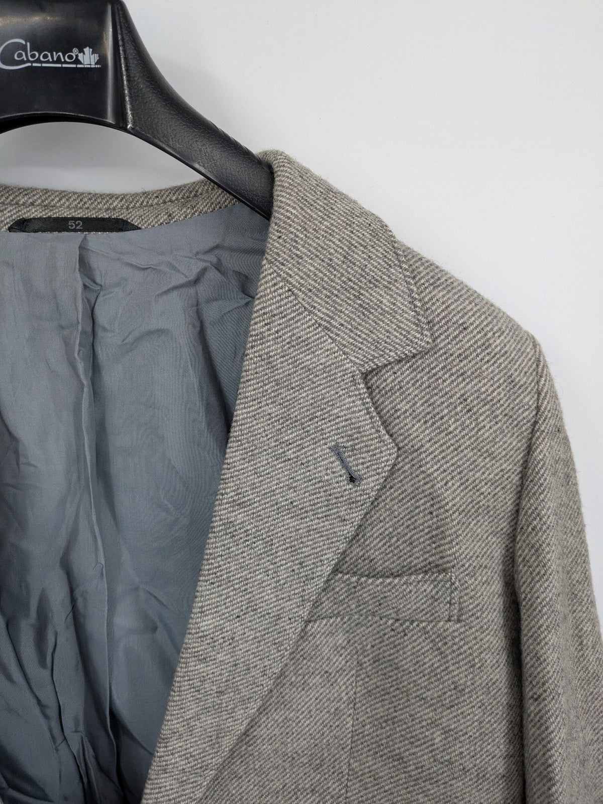 C&A grey blazer wool blend herringbone pattern fully lined classic style