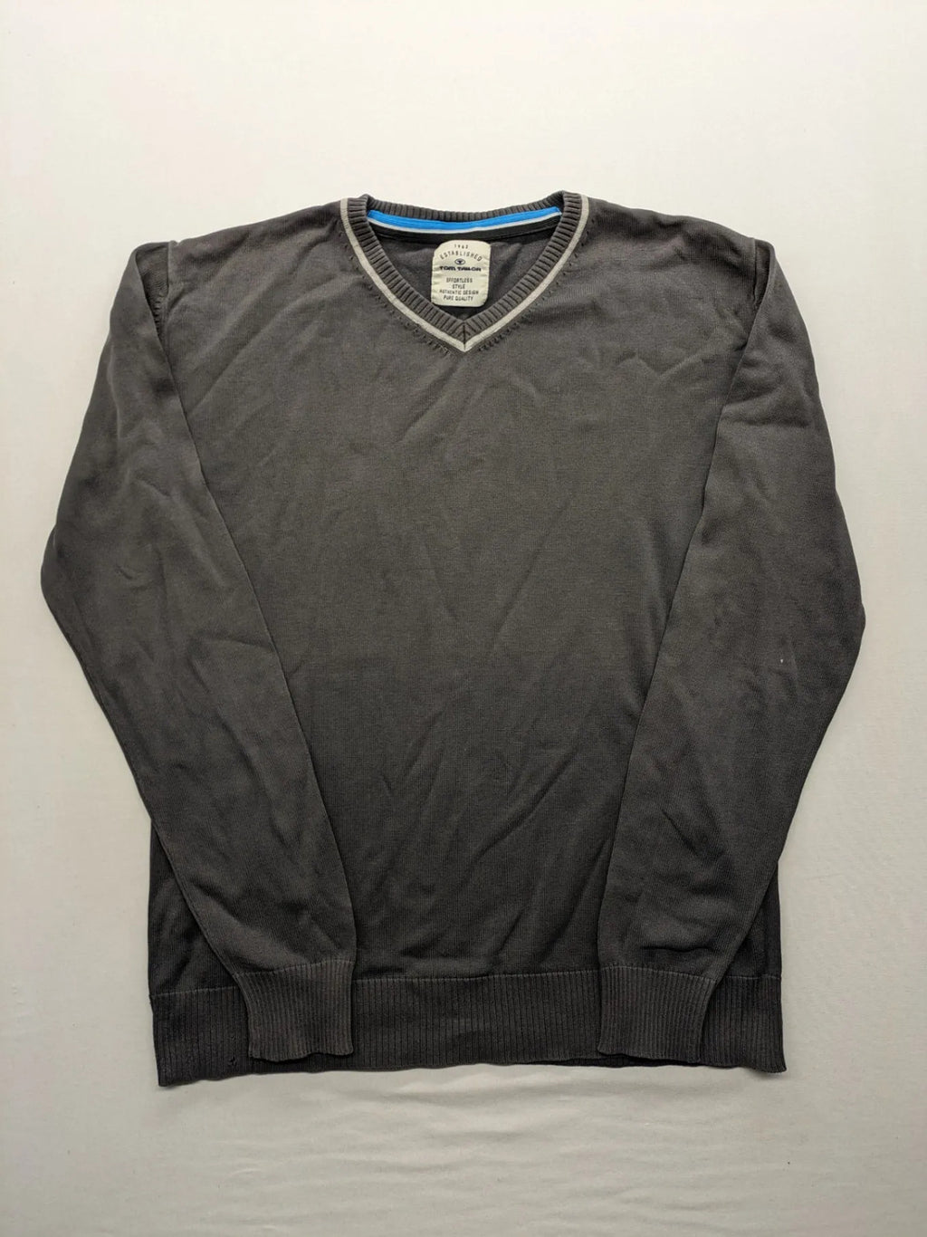 Tom Tailor grey turtle neck jumper with ribbed cuffs and stylish collar.