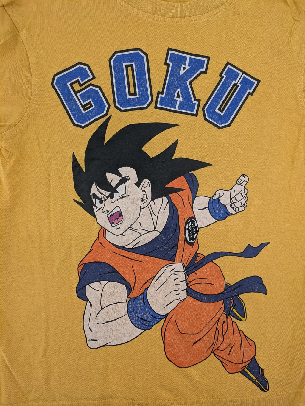 Dragon Ball Z button-down shirt multi with large Son Goku action print.