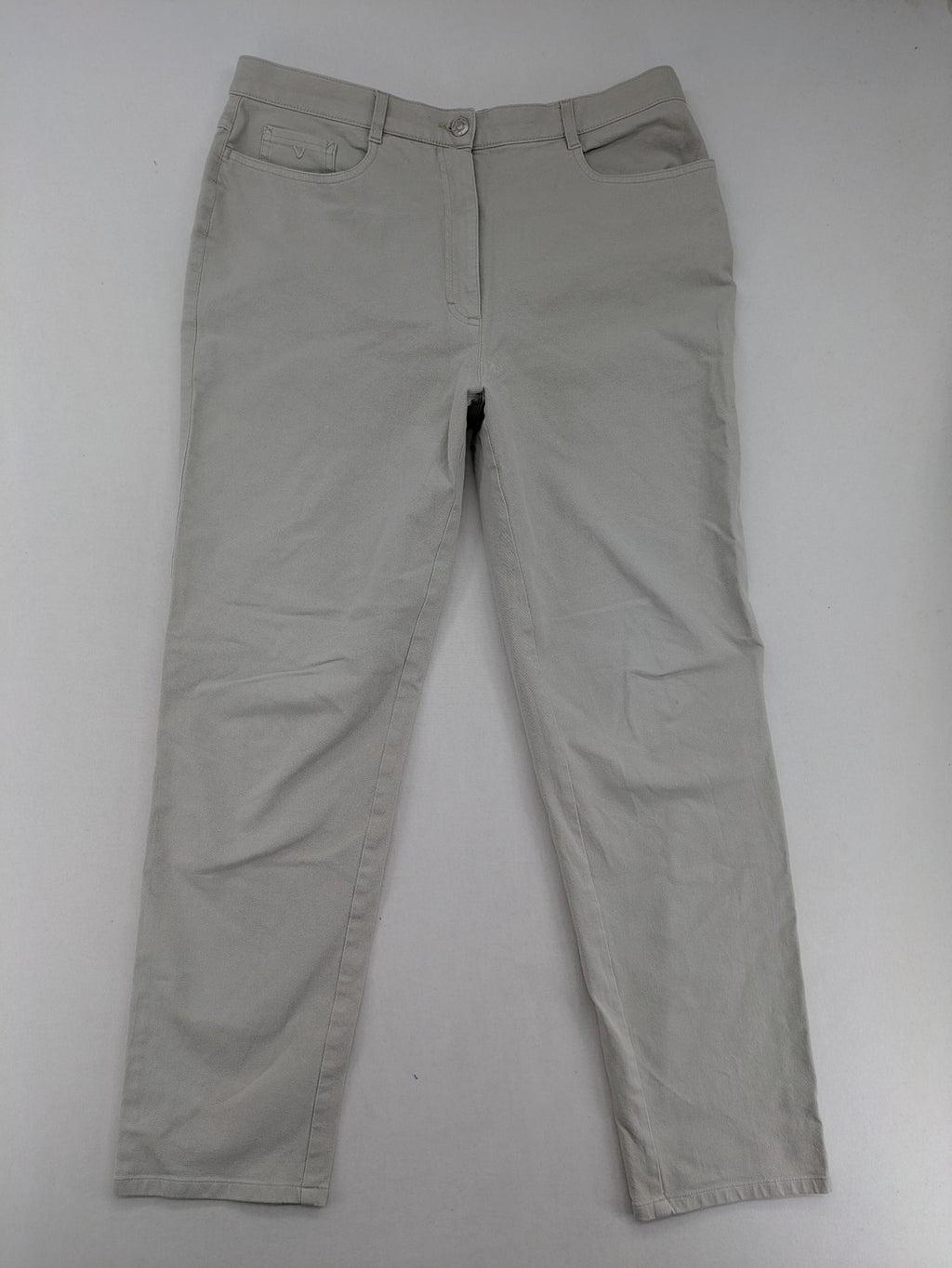 Vunic beige chinos with straight leg, 5-pocket design, and classic front zipper closure.