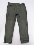 Denim & Co. green straight jeans 5-pocket design, cotton-stretch material.