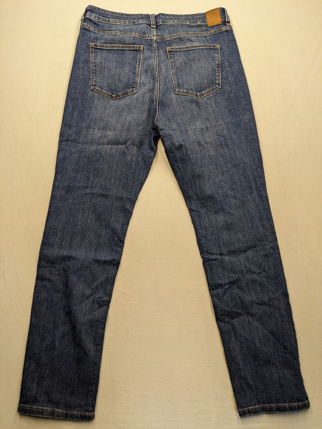 C&A blue high slim straight jeans with high waist, classic 5-pocket design, stretch denim.