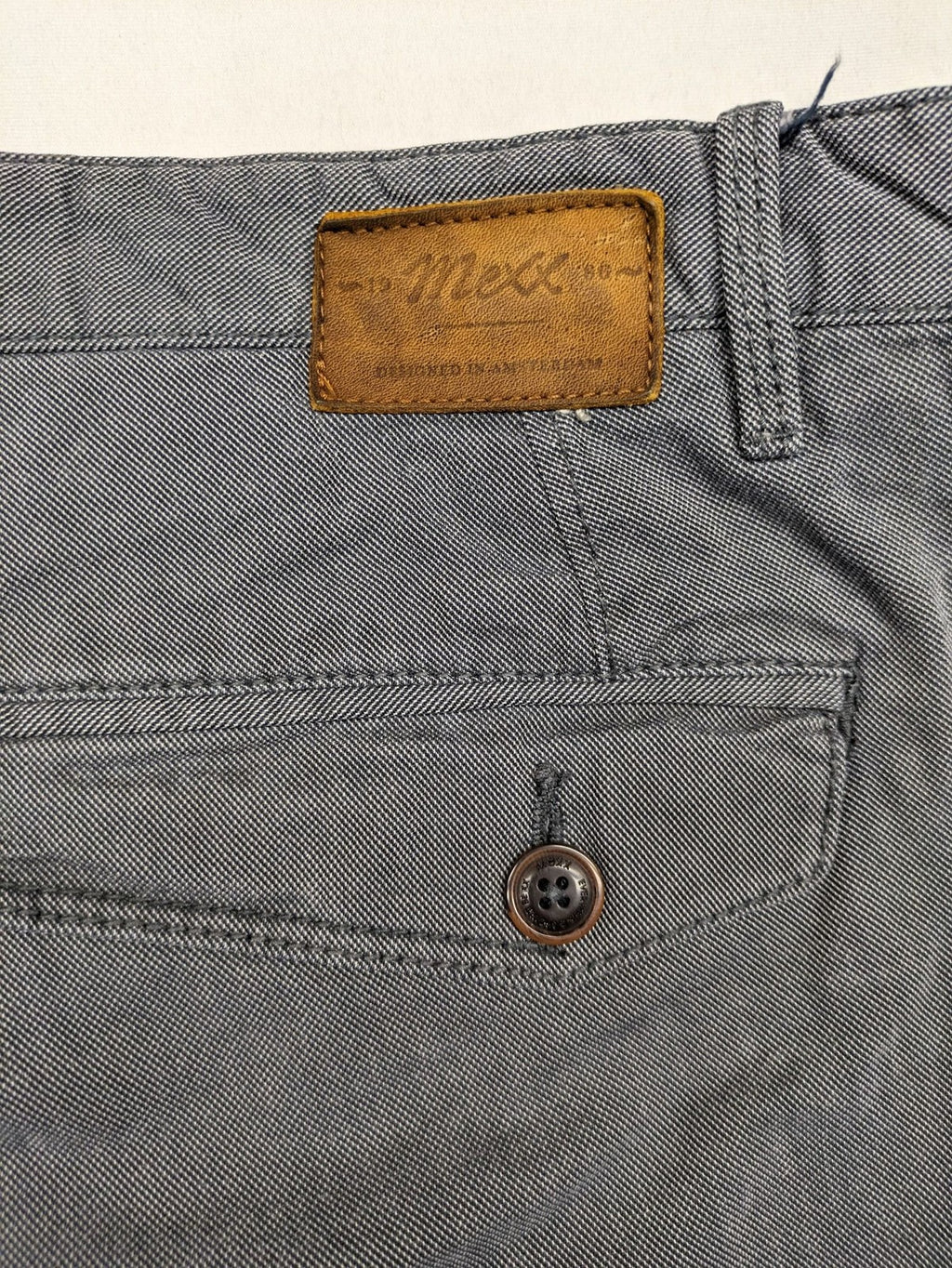 Mexx grey chino pants relaxed slim fit button fly with side pockets.
