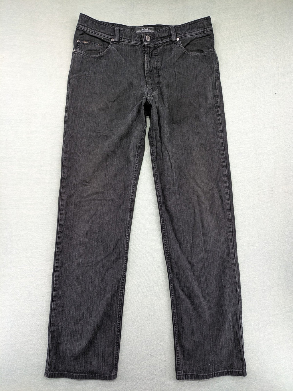 BRAX straight jeans black washed 5-pocket design with zipper and button closure