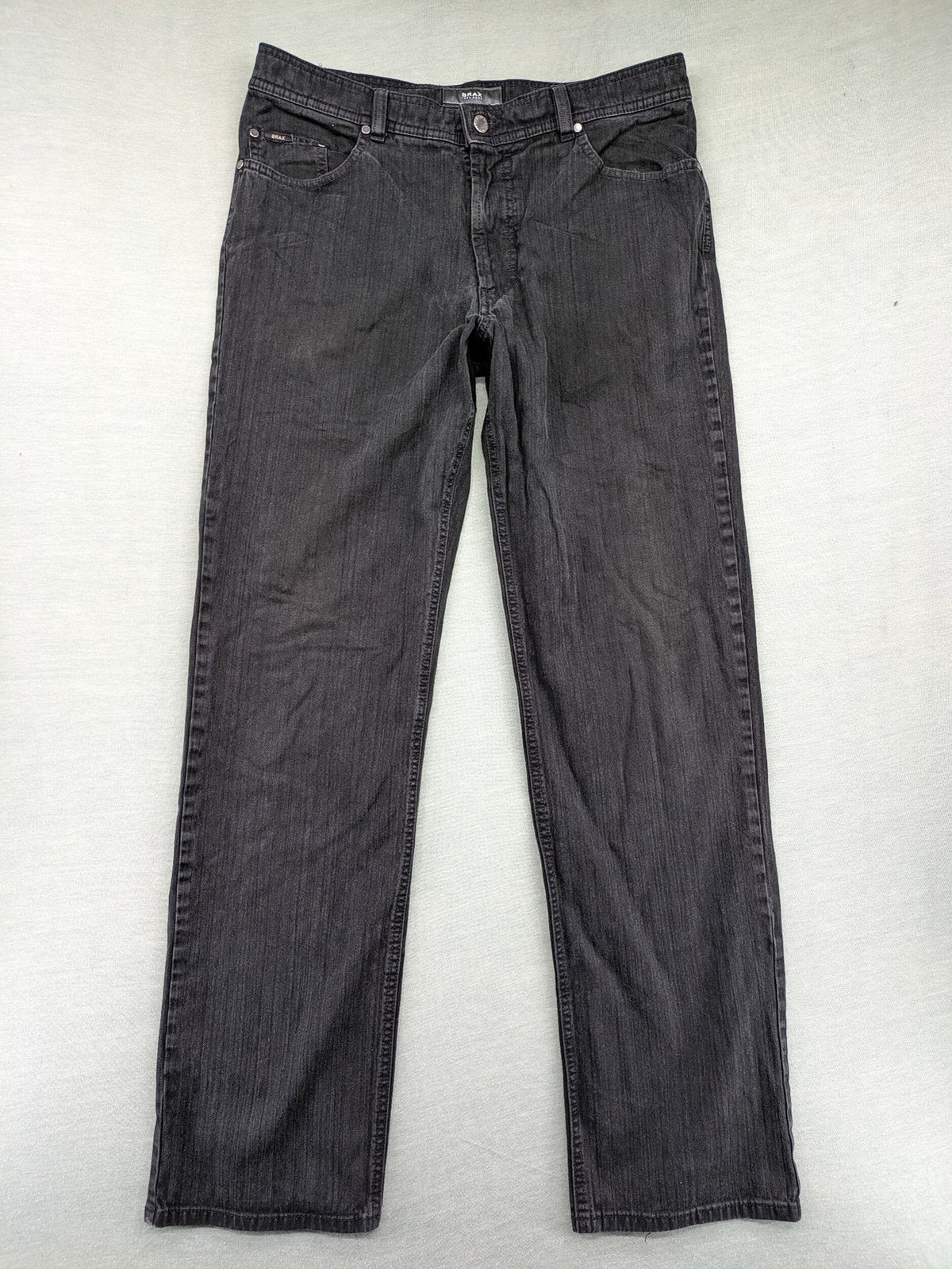 BRAX straight jeans black washed 5-pocket design with zipper and button closure