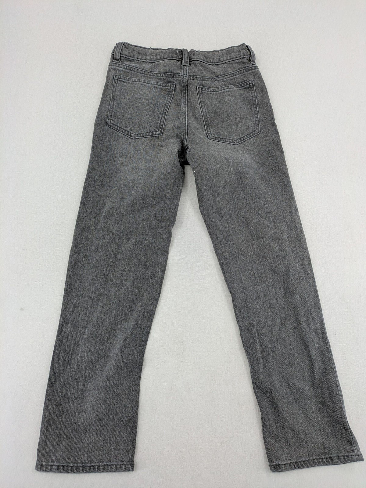 Old Navy navy straight jeans with adjustable waistband and classic 5-pocket design.