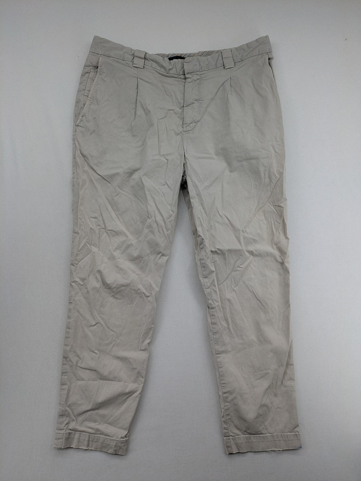 ALBERTO beige pants tapered fit classic pleats colorful inner waistband Superfine Gabardine material