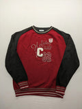 Tom Tailor black and red turtle neck jumper with "Holiday Camp" chenille patch and striped cuffs.