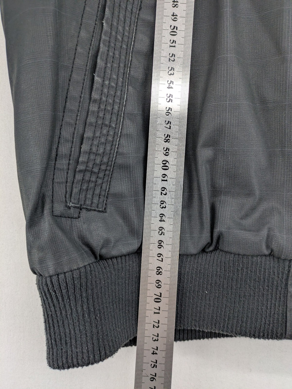 Angelo Litrico grey pilot jacket with removable hood, zip closure, and multiple pockets.