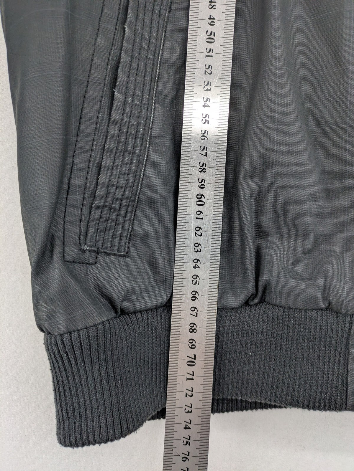 Angelo Litrico grey pilot jacket with removable hood, zip closure, and multiple pockets.