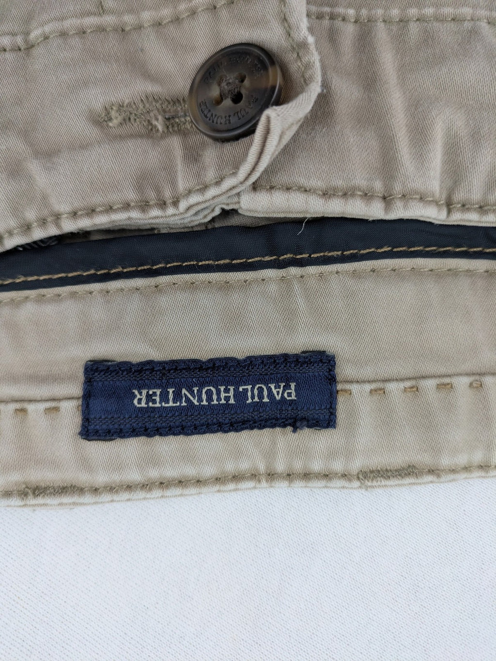 Paul Hunter beige chino pants Oscar Regular Fit cotton stretch with button and zipper closure.