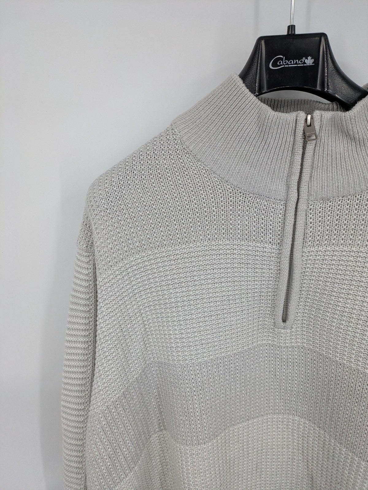 Jack & Jones grey turtle neck jumper with half zip and textured knit design.