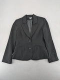 Lindex black blazer coat two-button design with subtle embroidery and tailored silhouette.