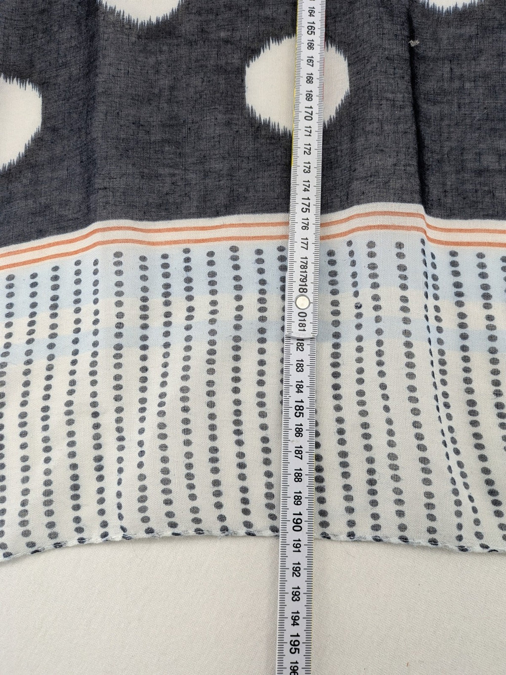 Gerry Weber multi scarf dark blue and white polka dots and stripes with tassels.