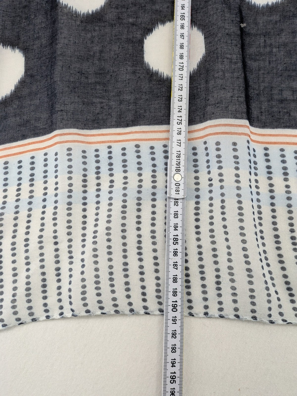 Gerry Weber multi scarf dark blue and white polka dots and stripes with tassels.
