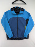 Icepeak blue softshell jacket colorblock design with zip pockets and logo details.