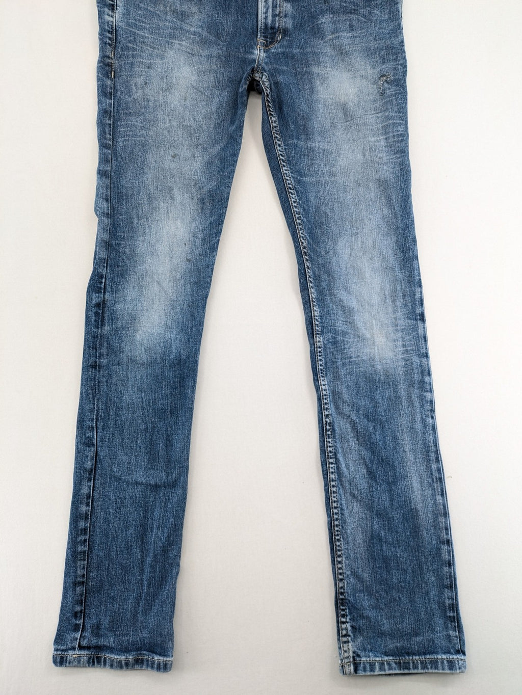 C&A blue skinny jeans medium wash five-pocket design cotton stretch blend